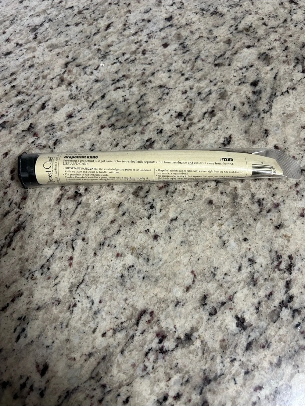 Pampered Chef Black Serrated two sided Grapefruit Knife in case